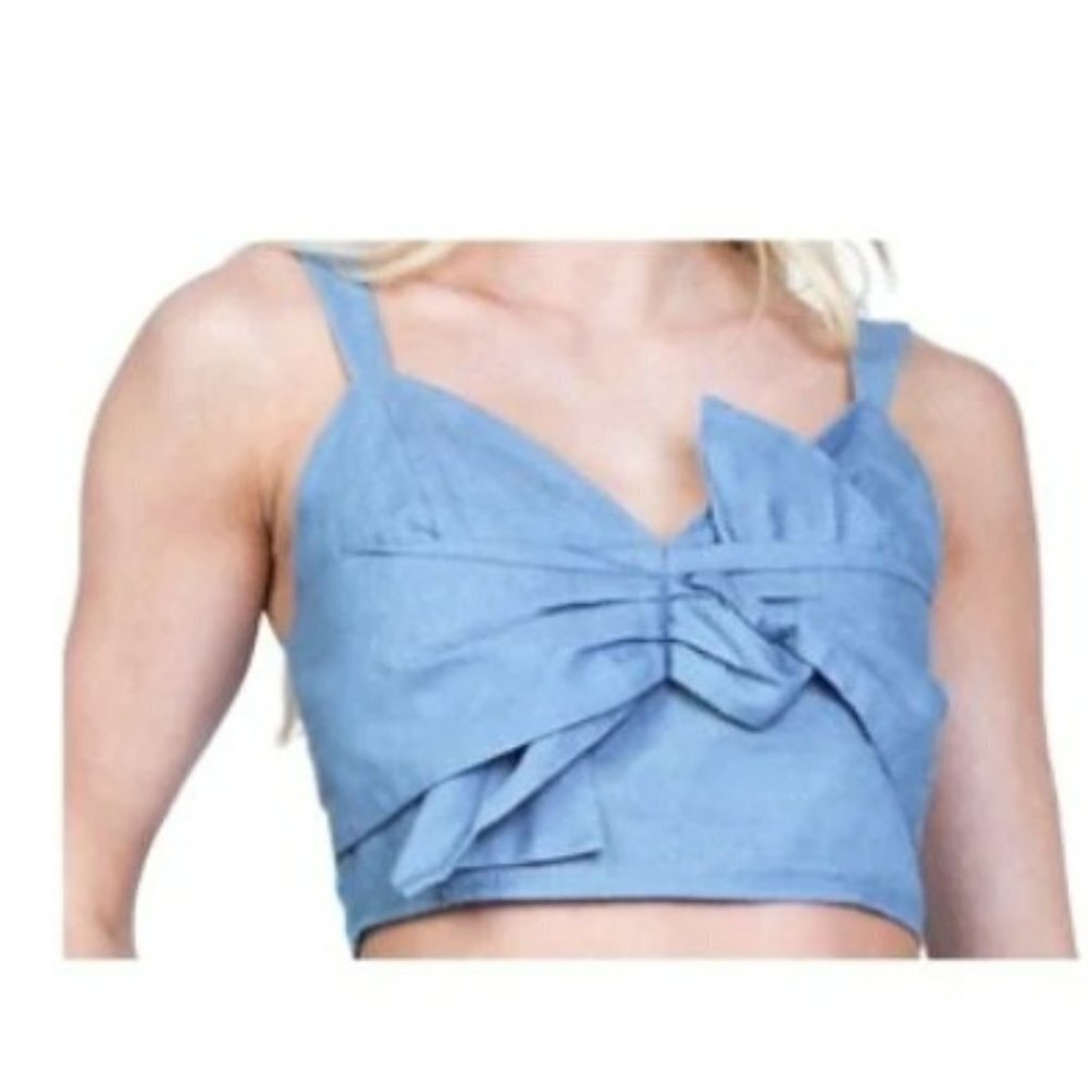 Crop Top with Bow and Smocked Back NEW